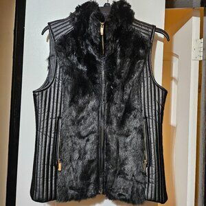 Ci Sono Women's Puffer Leather Vest in Large Size